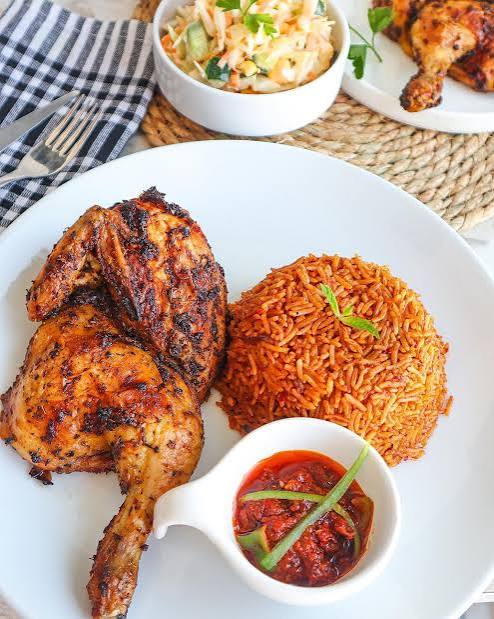 Grilled Chicken Thigh with Jollof Rice